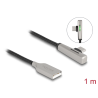 Delock USB 2.0 Kabel Typ-A Stecker zu USB Type-C™ Stecker gewinkelt mit LED und Schnellladefunktion 60 W 1 m