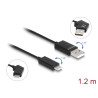 Delock USB 2.0 Kabel Typ-A Stecker zu USB Type-C™ Stecker drehbar mit Schnellladefunktion 60 W 1,2 m