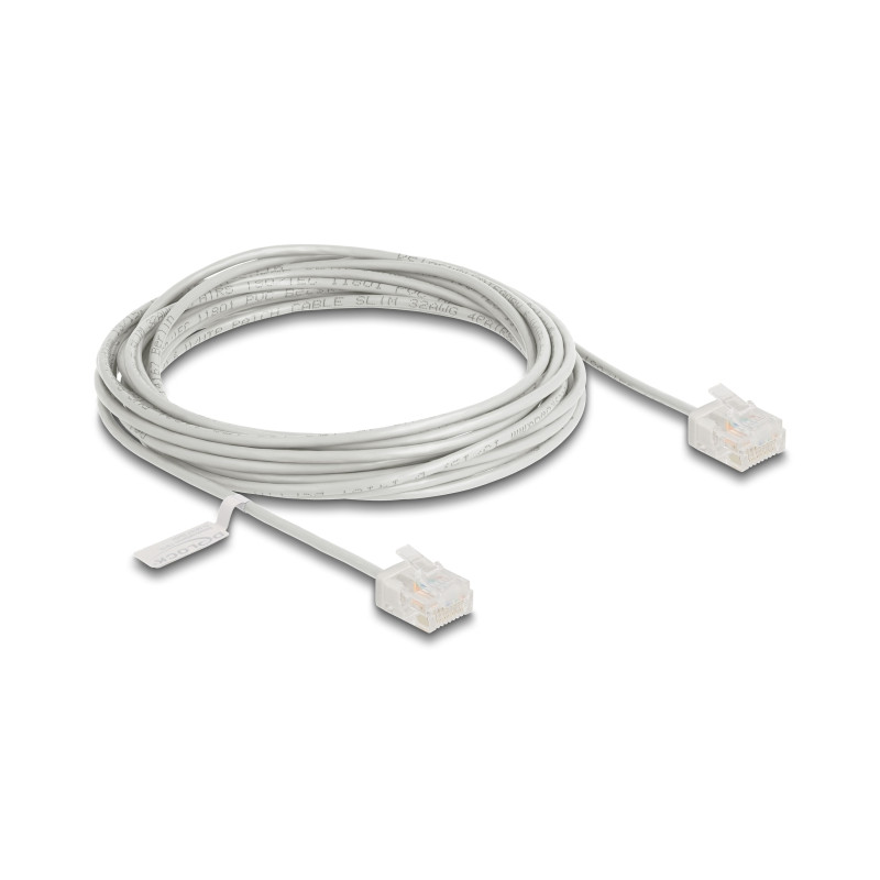 Delock RJ45 Netzwerkkabel Cat.6 UTP Ultra Slim 5 m grau mit kurzen Steckern