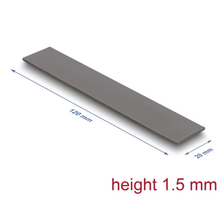 Delock Wärmeleitpad 120 x 20 x 1,5 mm für M.2 Module 3,2 W/mK - Low Oil Bleeding