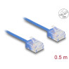 Delock RJ45 Netzwerkkabel Cat.6 UTP Ultra Slim 0,5 m blau mit kurzen Steckern