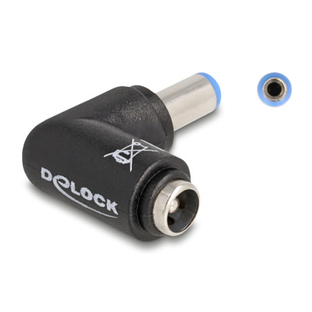 Delock DC Adapter 5,5 x 2,1 mm Stecker zu 5,5 x 2,1 mm Buchse 90° gewinkelt