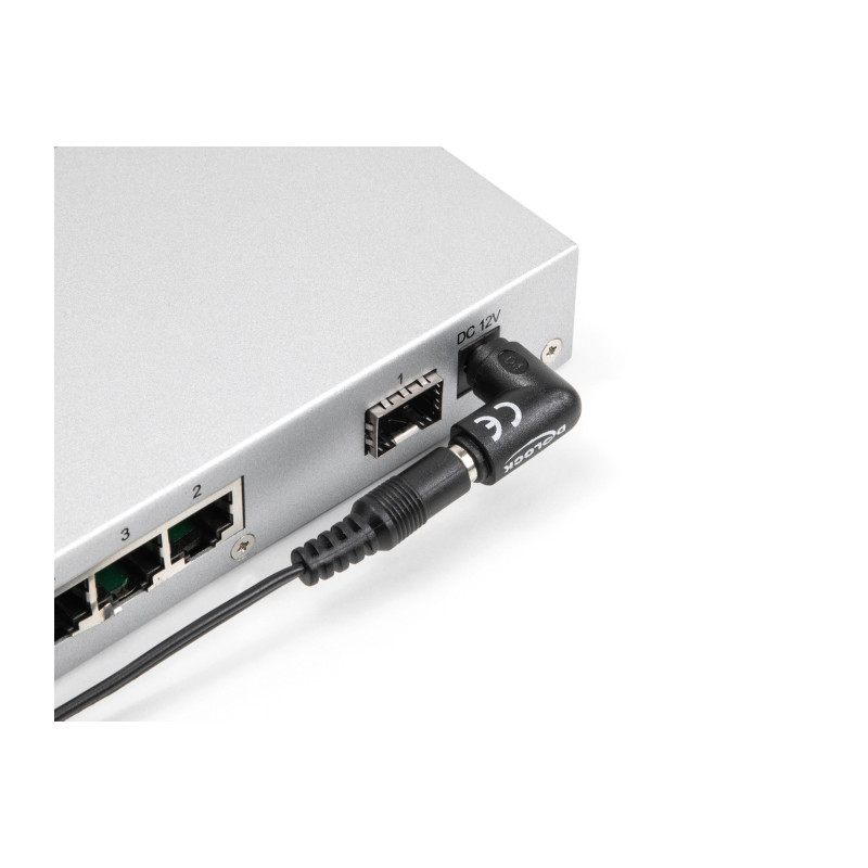 Delock DC Adapter 5,5 x 2,5 mm Stecker zu 5,5 x 2,5 mm Buchse 90° gewinkelt