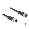 Delock M12 Kabel A-kodiert 8 Pin Stecker zu Buchse PVC 1 m