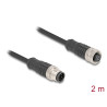 Delock M12 Kabel A-kodiert 8 Pin Stecker zu Buchse PVC 2 m