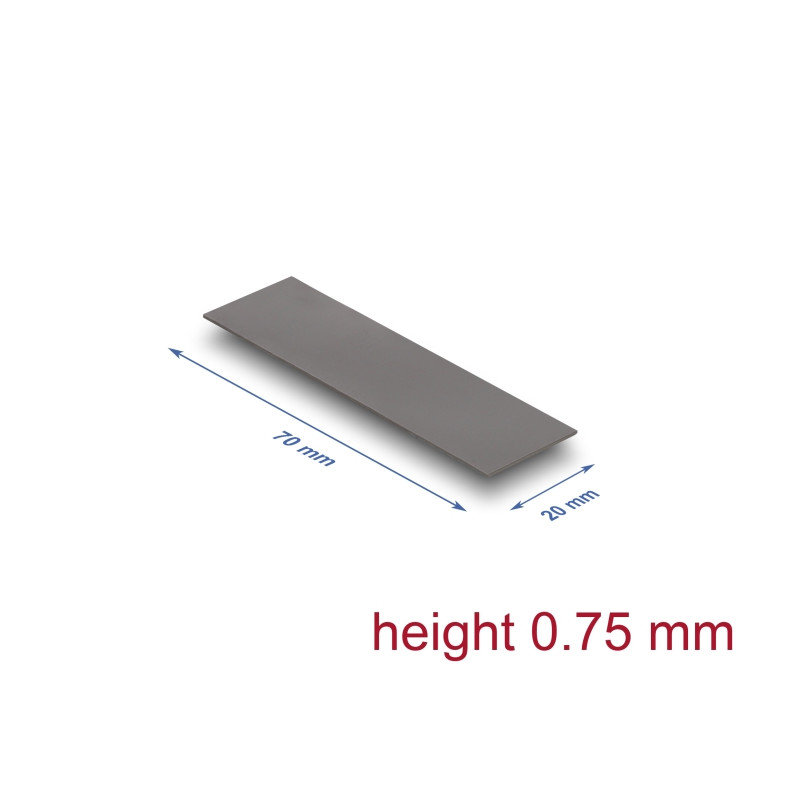 Delock Wärmeleitpad 70 x 20 x 0,75 mm für M.2 Module 3,0 W/mK
