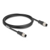 Delock M12 Kabel A-kodiert 8 Pin Stecker zu Stecker PVC 2 m