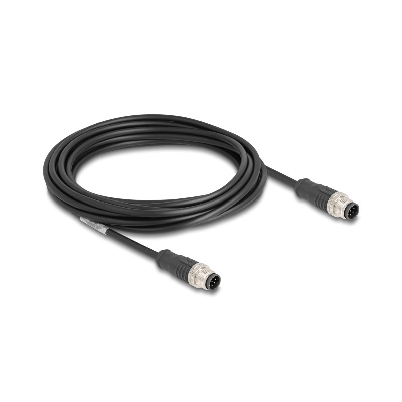 Delock M12 Kabel A-kodiert 8 Pin Stecker zu Stecker PVC 5 m