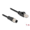 Delock M12 Kabel A-kodiert 8 Pin Stecker zu RJ45 Stecker PVC 1 m