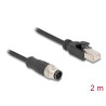 Delock M12 Kabel A-kodiert 8 Pin Stecker zu RJ45 Stecker PVC 2 m