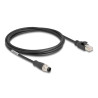 Delock M12 Kabel A-kodiert 8 Pin Stecker zu RJ45 Stecker PVC 2 m