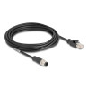 Delock M12 Kabel A-kodiert 8 Pin Stecker zu RJ45 Stecker PVC 5 m