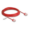 Delock RJ45 Netzwerkkabel Cat.6 UTP Ultra Slim 5 m rot mit kurzen Steckern