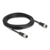 Delock M12 Kabel D-kodiert 4 Pin Stecker zu Buchse PVC 5 m