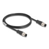 Delock M12 Kabel D-kodiert 4 Pin Stecker zu Stecker PVC 1 m