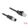 Delock M12 Kabel D-kodiert 4 Pin Stecker zu RJ45 Stecker PVC 2 m
