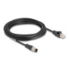 Delock M12 Kabel D-kodiert 4 Pin Stecker zu RJ45 Stecker PVC 5 m