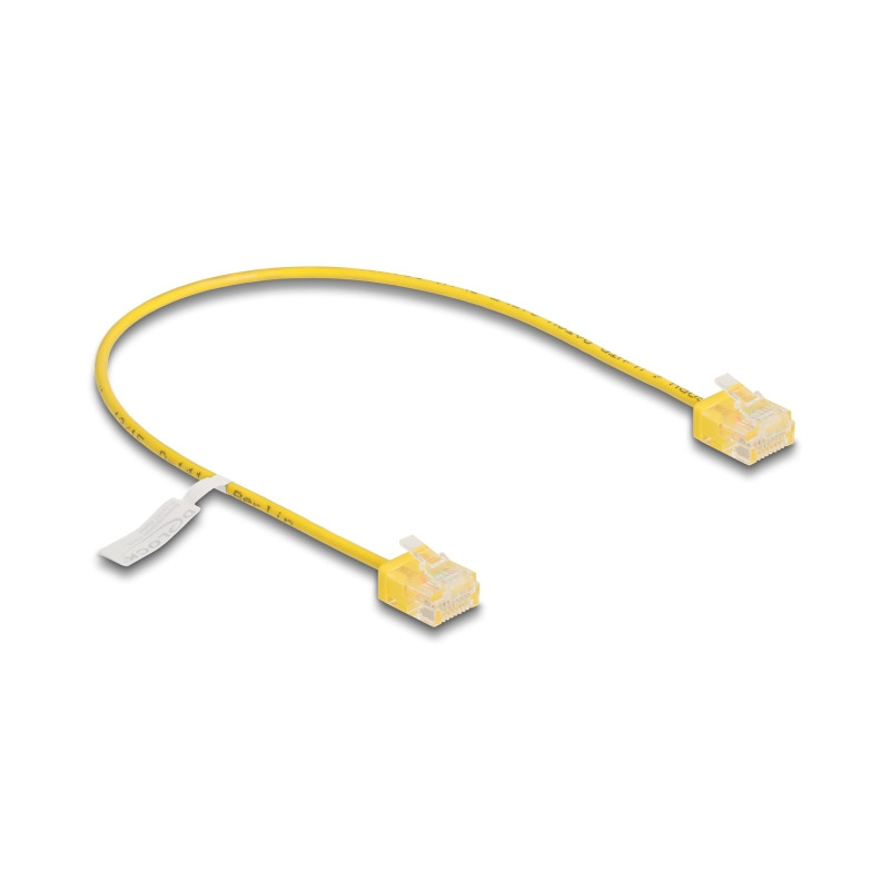 Delock RJ45 Netzwerkkabel Cat.6 UTP Ultra Slim 0,3 m gelb mit kurzen Steckern