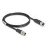 Delock M12 Kabel X-kodiert 8 Pin Stecker zu Buchse PVC 1 m
