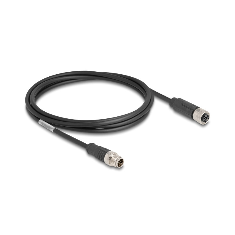 Delock M12 Kabel X-kodiert 8 Pin Stecker zu Buchse PVC 2 m