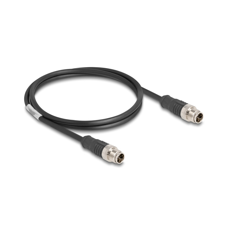Delock M12 Kabel X-kodiert 8 Pin Stecker zu Stecker PVC 1 m
