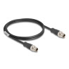 Delock M12 Kabel X-kodiert 8 Pin Stecker zu Stecker PVC 1 m