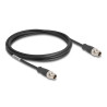 Delock M12 Kabel X-kodiert 8 Pin Stecker zu Stecker PVC 2 m