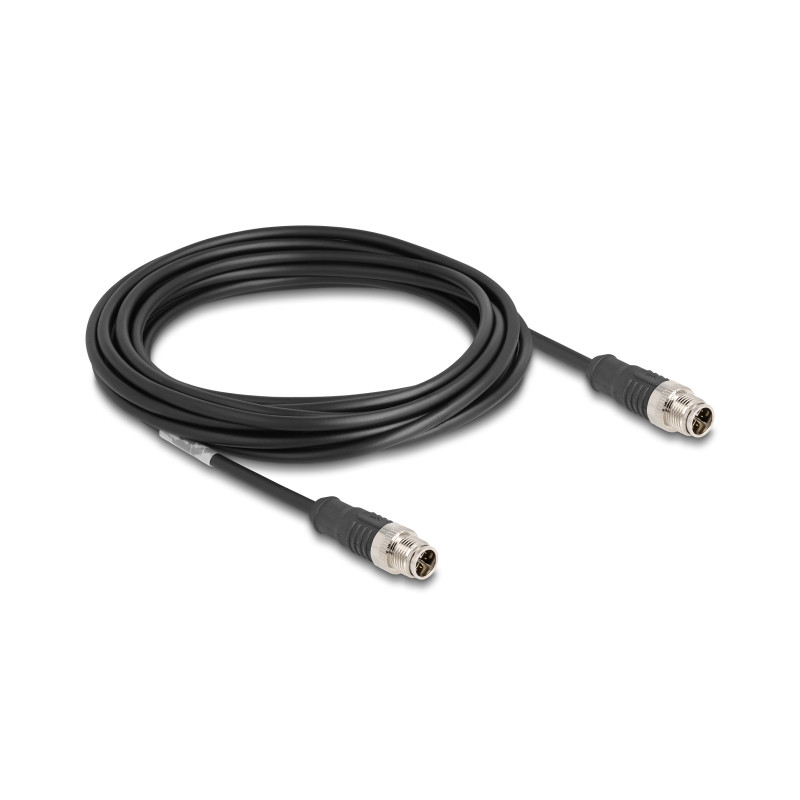 Delock M12 Kabel X-kodiert 8 Pin Stecker zu Stecker PVC 5 m