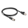 Delock M12 Kabel X-kodiert 8 Pin Stecker zu RJ45 Stecker PVC 1 m