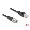 Delock M12 Kabel X-kodiert 8 Pin Stecker zu RJ45 Stecker PVC 2 m