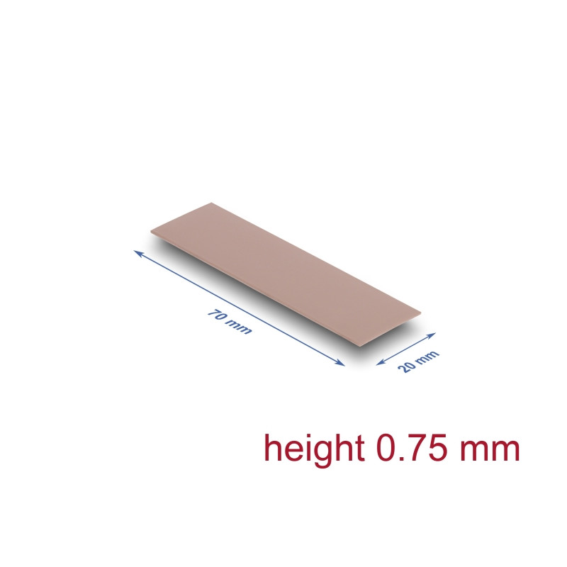 Delock Wärmeleitpad 70 x 20 x 0,75 mm für M.2 Module 3,0 W/mK - Silikonfrei