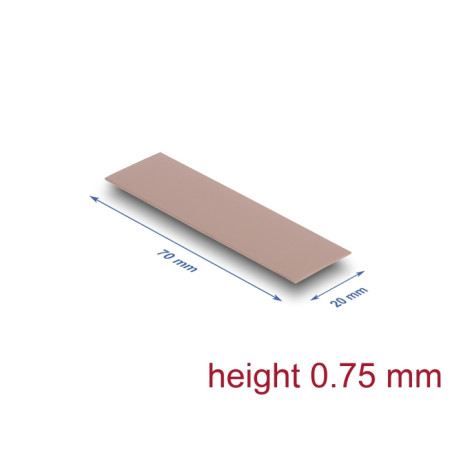 Delock Wärmeleitpad 70 x 20 x 0,75 mm für M.2 Module 3,0 W/mK - Silikonfrei
