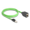 Delock RJ45 Netzwerk Verlängerungskabel Cat.6A Stecker zu Buchse SF/UTP schleppkettentauglich PUR (TPU) 1 m grün
