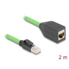 Delock RJ45 Netzwerk Verlängerungskabel Cat.6A Stecker zu Buchse SF/UTP schleppkettentauglich PUR (TPU) 2 m grün
