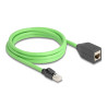Delock RJ45 Netzwerk Verlängerungskabel Cat.6A Stecker zu Buchse SF/UTP schleppkettentauglich PUR (TPU) 2 m grün