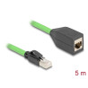 Delock RJ45 Netzwerk Verlängerungskabel Cat.6A Stecker zu Buchse SF/UTP schleppkettentauglich PUR (TPU) 5 m grün