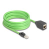 Delock RJ45 Netzwerk Verlängerungskabel Cat.6A Stecker zu Buchse SF/UTP schleppkettentauglich PUR (TPU) 5 m grün