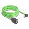 Delock RJ45 Netzwerk Verlängerungskabel Cat.6A Stecker oben gewinkelt zu Buchse SF/UTP schleppkettentauglich PUR (TPU) 5 m grün