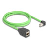Delock RJ45 Netzwerk Verlängerungskabel Cat.6A Stecker unten gewinkelt zu Buchse SF/UTP schleppkettentauglich PUR (TPU) 1 m grün
