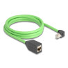 Delock RJ45 Netzwerk Verlängerungskabel Cat.6A Stecker unten gewinkelt zu Buchse SF/UTP schleppkettentauglich PUR (TPU) 2 m grün