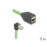 Delock RJ45 Netzwerk Verlängerungskabel Cat.6A Stecker unten gewinkelt zu Buchse SF/UTP schleppkettentauglich PUR (TPU) 5 m grün