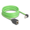 Delock RJ45 Netzwerk Verlängerungskabel Cat.6A Stecker unten gewinkelt zu Buchse SF/UTP schleppkettentauglich PUR (TPU) 5 m grün