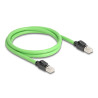 Delock RJ45 Netzwerkkabel Cat.6A Stecker zu Stecker SF/UTP schleppkettentauglich PUR (TPU) 1 m grün