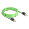 Delock RJ45 Netzwerkkabel Cat.6A Stecker zu Stecker SF/UTP schleppkettentauglich PUR (TPU) 2 m grün