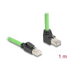 Delock RJ45 Netzwerkkabel Cat.6A Stecker zu Stecker oben gewinkelt SF/UTP schleppkettentauglich PUR (TPU) 1 m grün