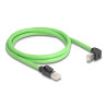 Delock RJ45 Netzwerkkabel Cat.6A Stecker zu Stecker oben gewinkelt SF/UTP schleppkettentauglich PUR (TPU) 1 m grün