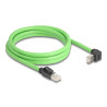 Delock RJ45 Netzwerkkabel Cat.6A Stecker zu Stecker oben gewinkelt SF/UTP schleppkettentauglich PUR (TPU) 2 m grün