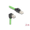 Delock RJ45 Netzwerkkabel Cat.6A Stecker zu Stecker unten gewinkelt SF/UTP schleppkettentauglich PUR (TPU) 2 m grün