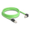 Delock RJ45 Netzwerkkabel Cat.6A Stecker zu Stecker unten gewinkelt SF/UTP schleppkettentauglich PUR (TPU) 2 m grün