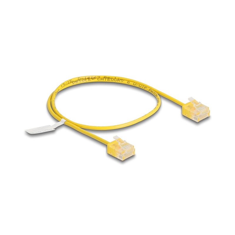 Delock RJ45 Netzwerkkabel Cat.6 UTP Ultra Slim 0,5 m gelb mit kurzen Steckern